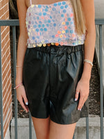 Add the Sass Leather Shorts