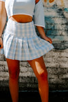 Summer Blues Plaid Skirt